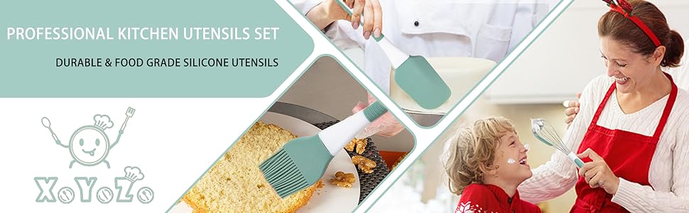 Silicone Kitchen Cooking Utensils Set