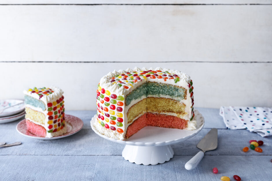 3 Layer Rainbow Cake