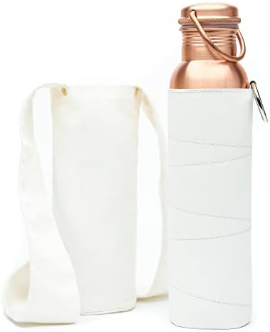 Copper Water Bottle (34 Oz /1000 ml) with Carrying Canvas Bag & Sleeve| 100% Pure Copper Bottle for Drinking Water | Leak-Proof | Authentic Ayurvedic Copper Water Bottle - Image 7