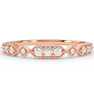 14k Solid Gold Diamond Wedding Band for Women