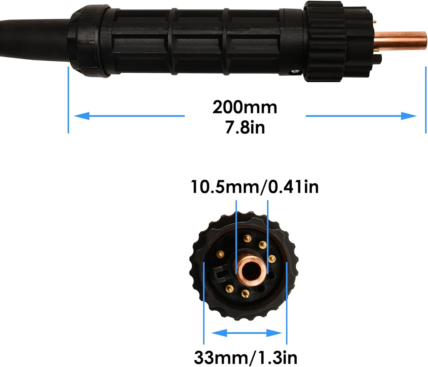 hynade IPT65 Non-HF Blow Back Pilot Arc Plasma Cutting Torch Works for Blow Back Non-HF Plasma Cutter CUT60DN (IPT65) - Image 5
