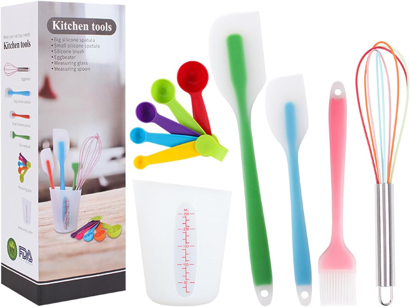 Silicone Spatulas Set, 6 Piece Baking Utensils, Silicone Spatula, Basting baking sets for beginners