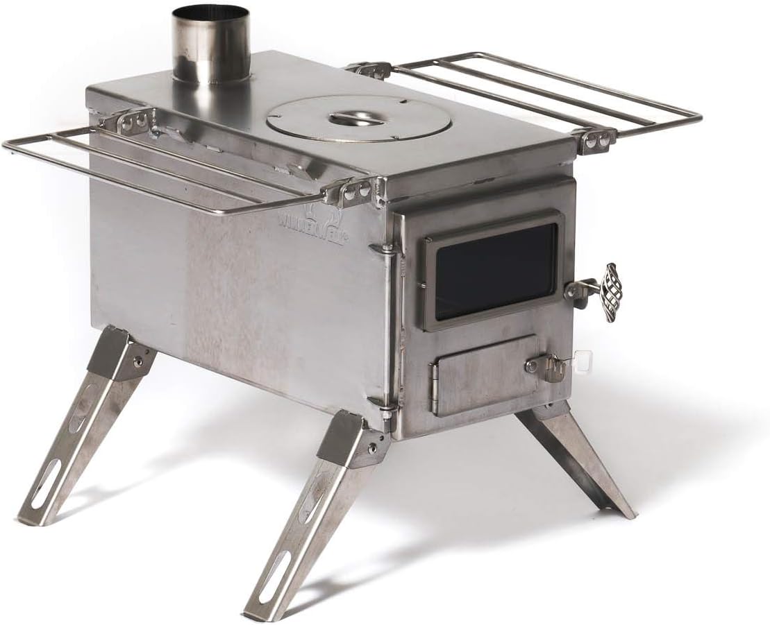 WINNERWELL Nomad Medium Tent Stove | Tiny Portable Wood Burning stainless steel camping stoves