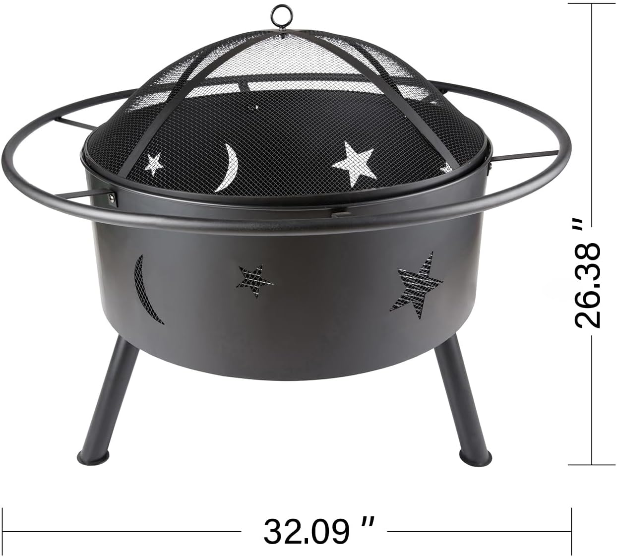 32'' Star and Moon Iron Burning Outdoor FIRE Pit - Image 9