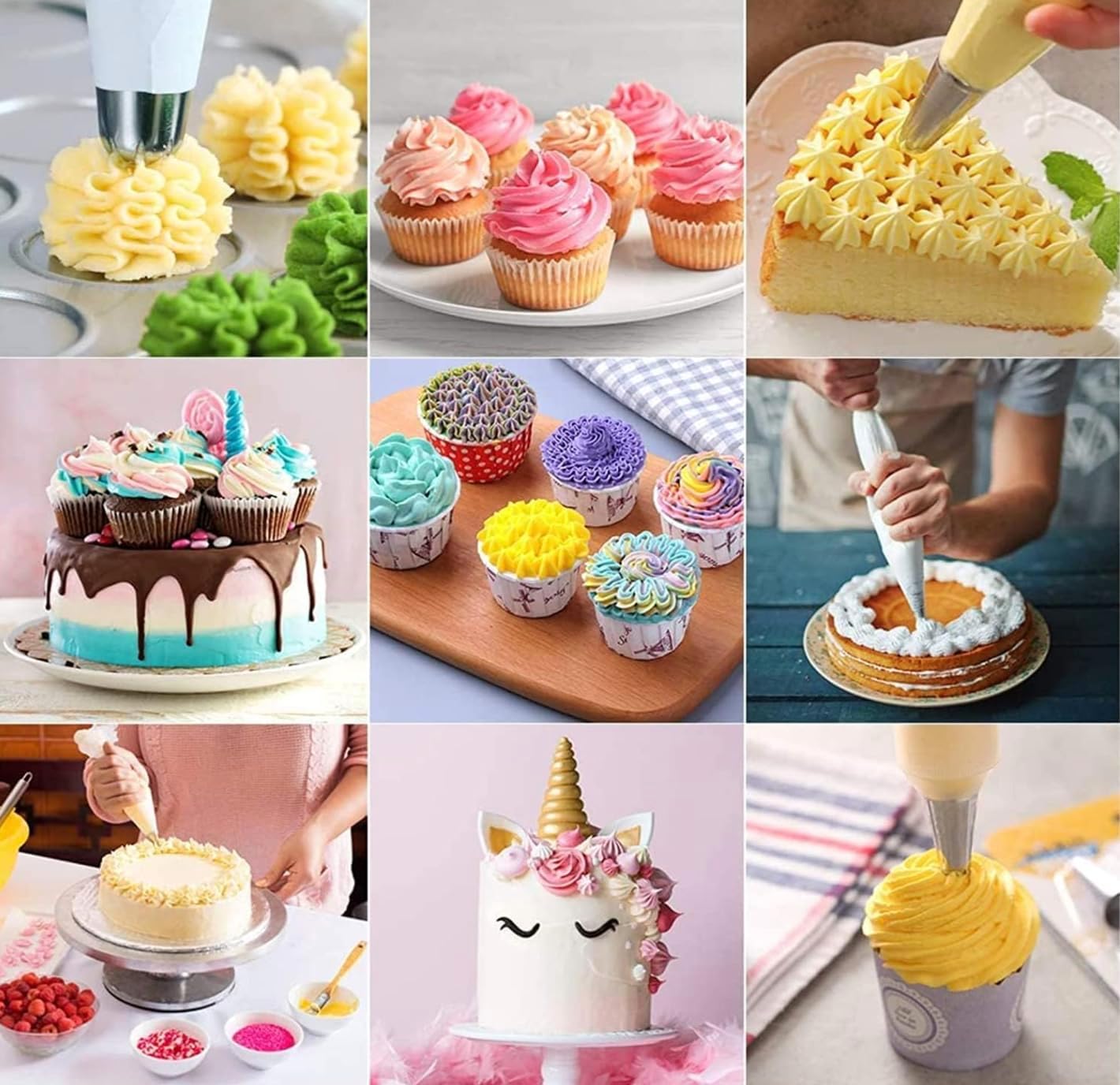 zhonglinhua99pcs Cake Pan Set with Removable Base, Cake Decorating Supplies with 3 Nonstick Bakeware Springform Pans (8" 9" 10"), Numbered Icing Piping Tips and Other Baking Supplies for Cheesecake - Image 4