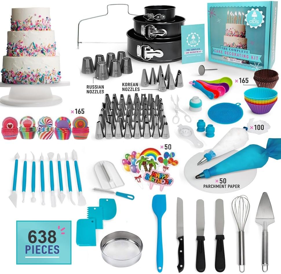 638-Piece Deluxe Cake Decorating Set - Unleash your pastry potential, baking beginners kit