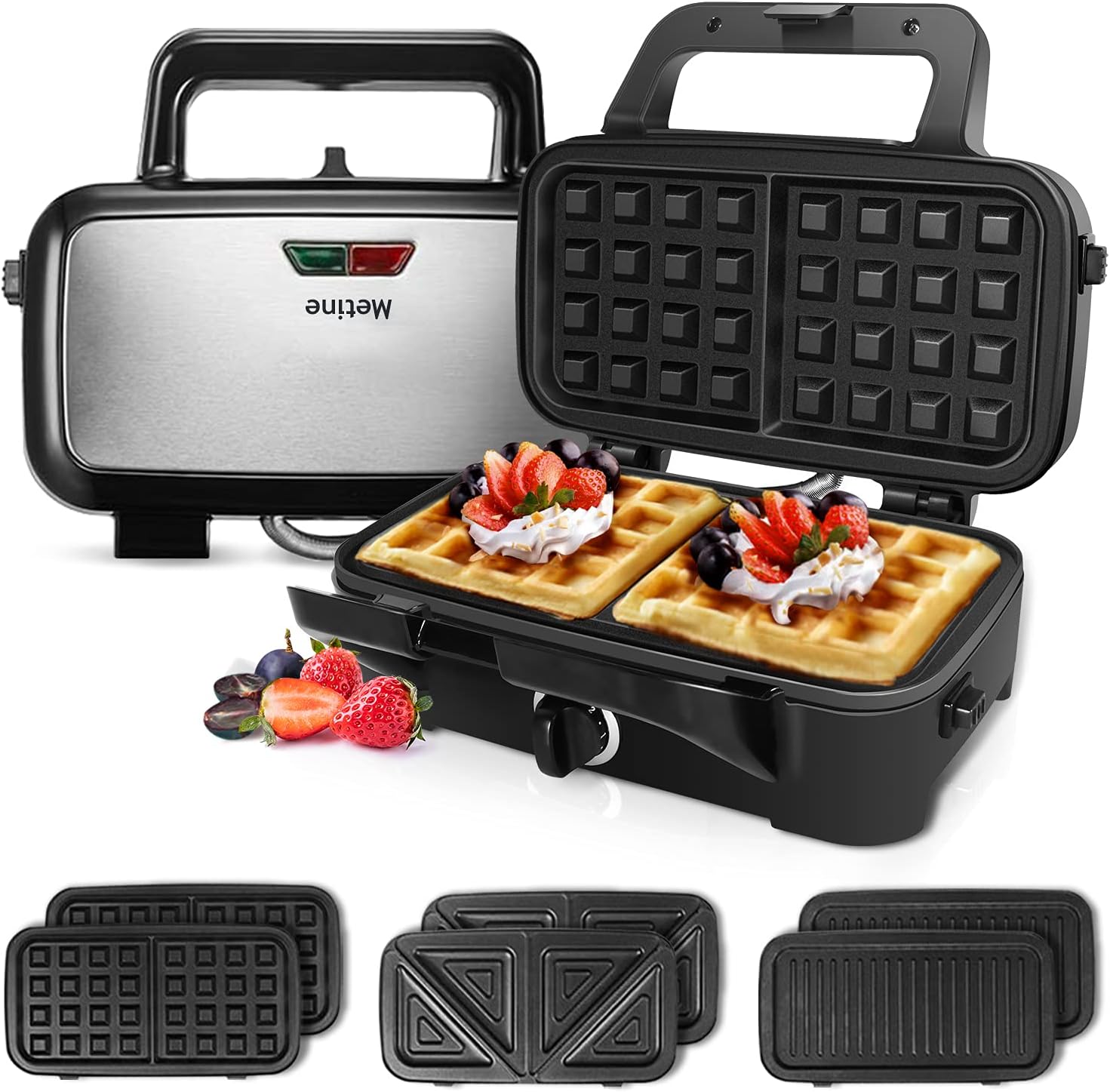 Waffle Makers, 3-in-1 Waffle Iron Panini Press Sandwich Maker with waffle makers