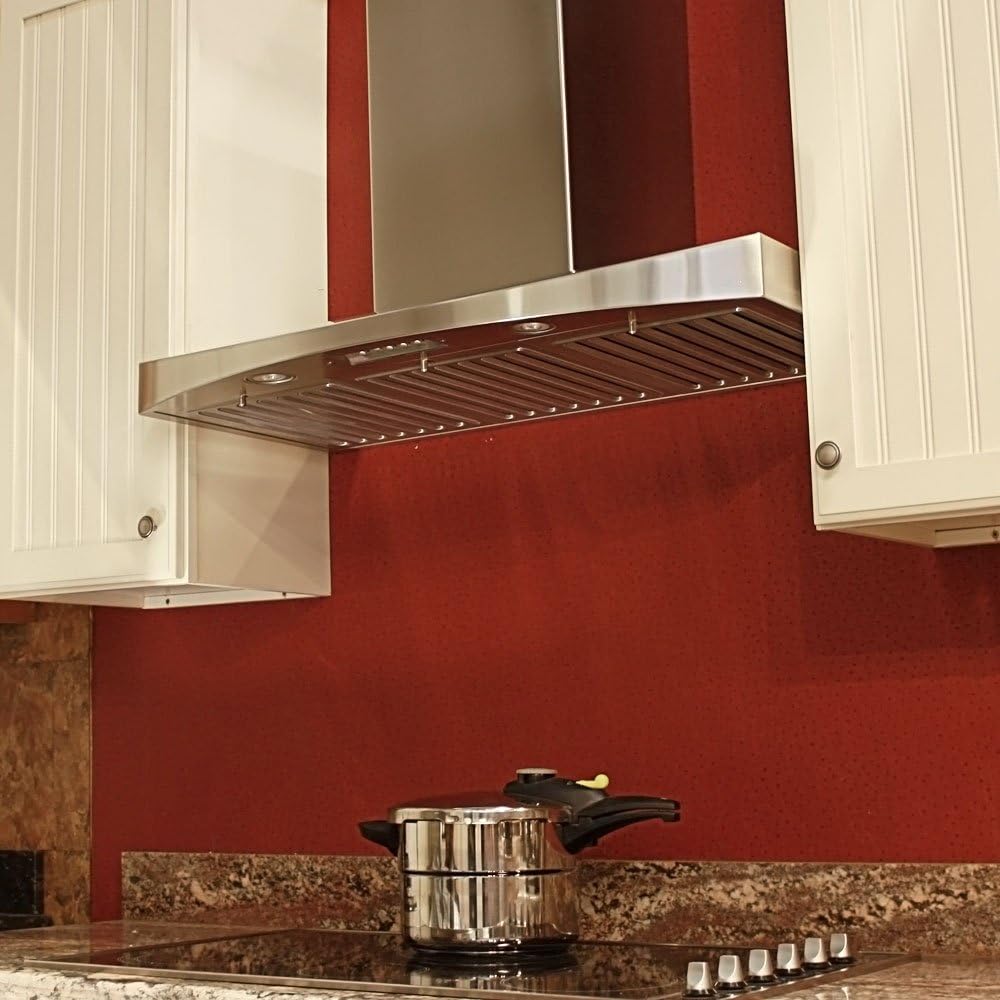 KOBE RA3836SQB-WM-5 Deluxe 36" Wall Mount Range Hood, 3-Speed, 700 CFM, LED Lights, Baffle Filters, Stainless steel - Image 5