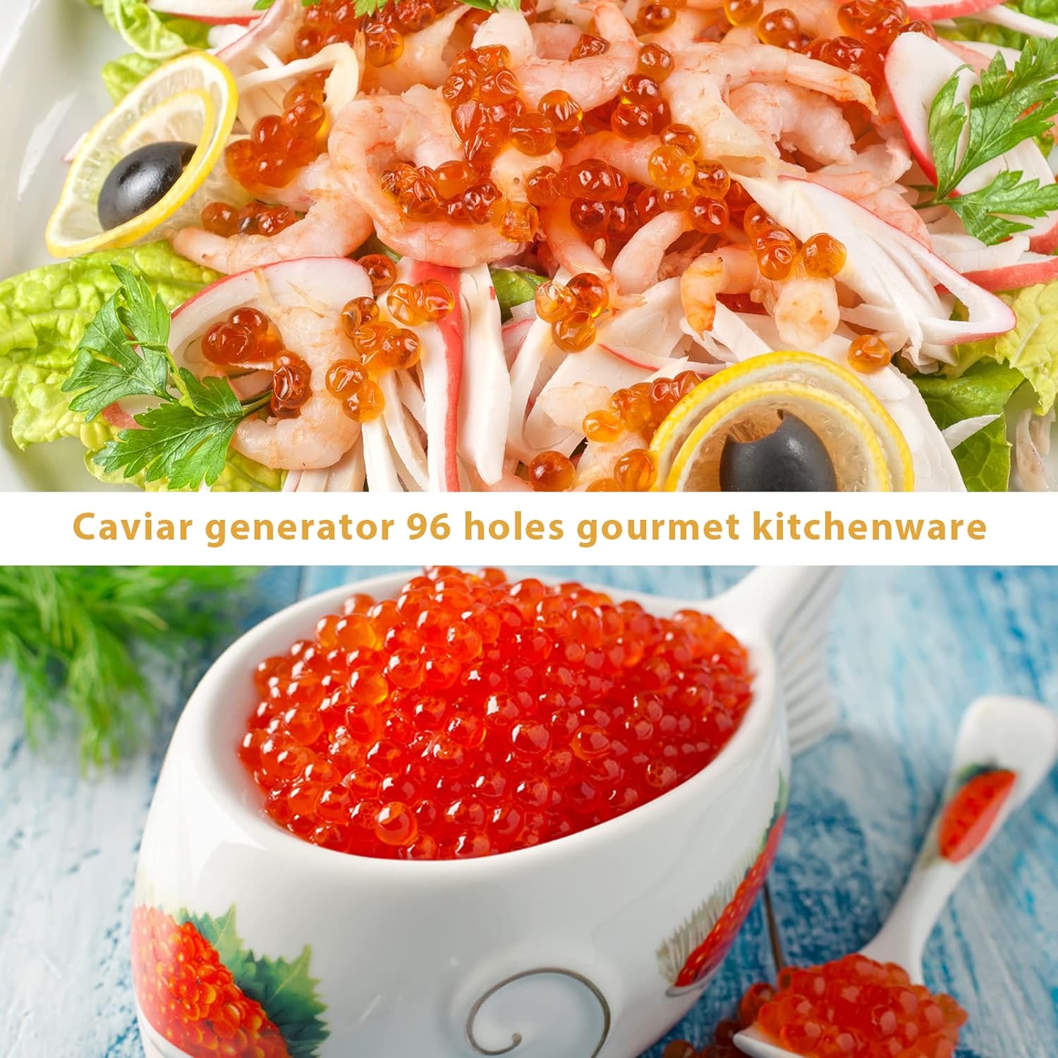 Rapid Caviar Maker Kit Caviar Spherification Tool Hole Spherification Dropper Gastronomy Kit 96 Roe Sauce Dispenser Strainer Tools with Spoon & Syringe - Image 4