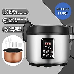 13L Commercial Rice Cooker 60 cup Large Electric Rice Cooker