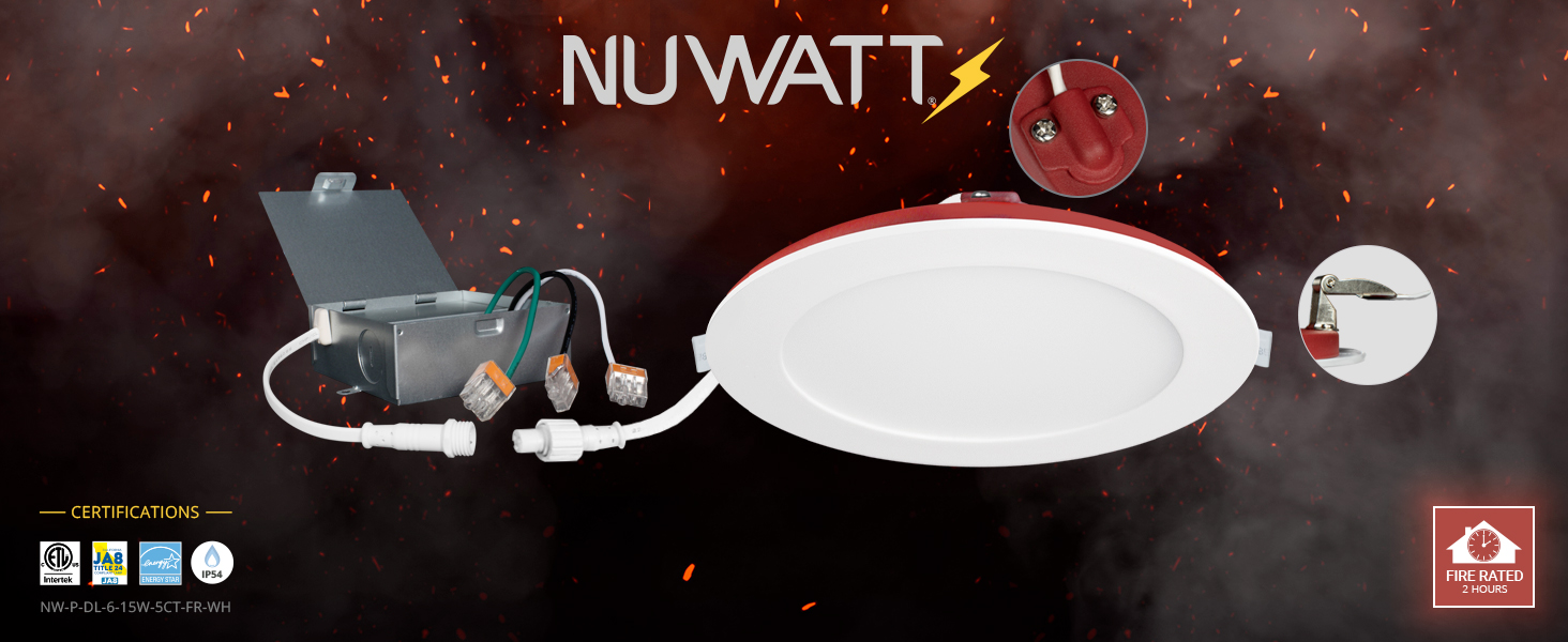 NuWatt 2 Hour Fire Rated Downlight Features