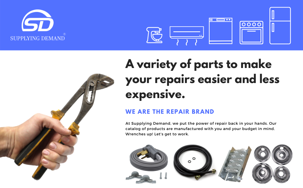 appliance parts, appliance repair, fix, dryer power cord, stove drip pans, washer fill hoses