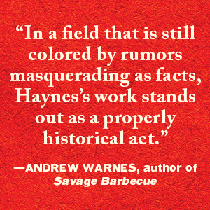 Andrew Warnes's book endorsement on red textured background.