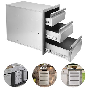 outdoor kitchen drawer bbq horizontal stainless steel double grilling station commercial island 