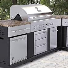 stainless steel drawers for outdoor kitchen grilling station or commercial bbq island with handle