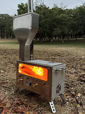 Outdoor Pellet Stove with Oven, Large Camping Pellet Stove Stainless Steel Wood Pellet Stove