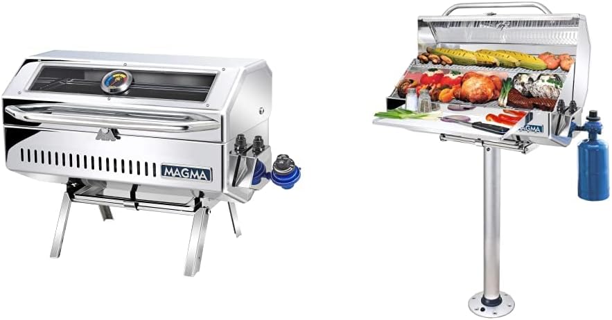 Magma Newport II Infrared Gas Grill + Double Locking Pedestal portable gourmet barbecues