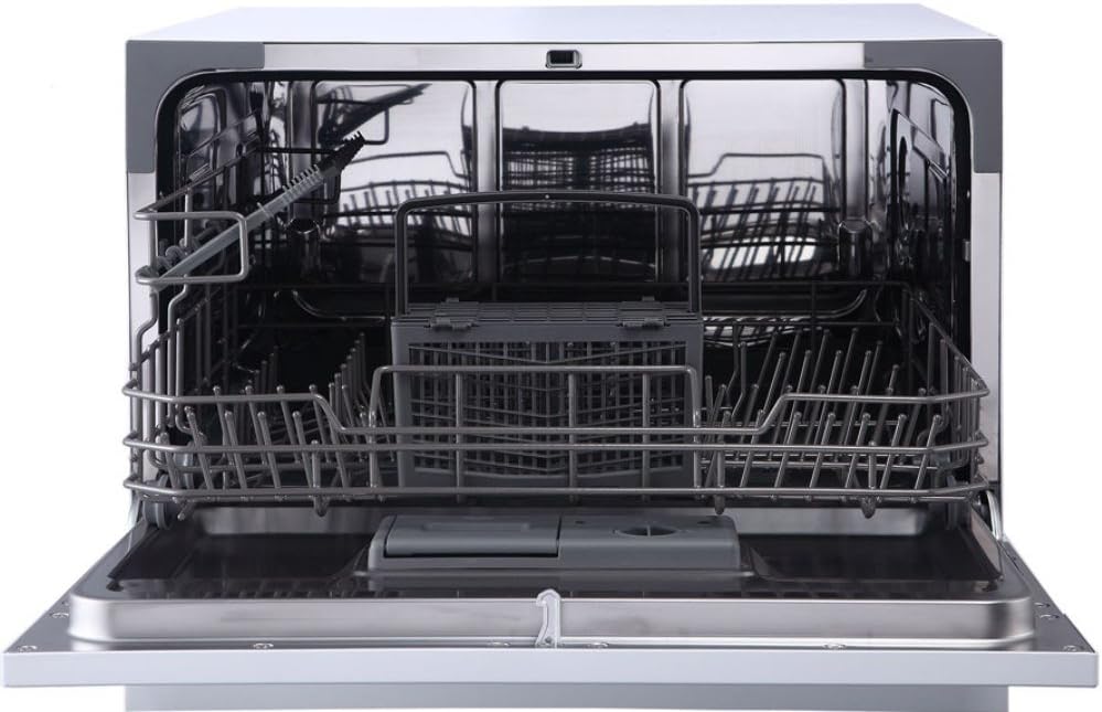 SPT SD-2225DW Compact Countertop Dishwasher/Delay Start-Energy Star Portable Dishwasher with Stainless Steel Interior and 6 Place Settings Rack Silverware Basket/Apartment Office Home Kitchen, White - Image 5