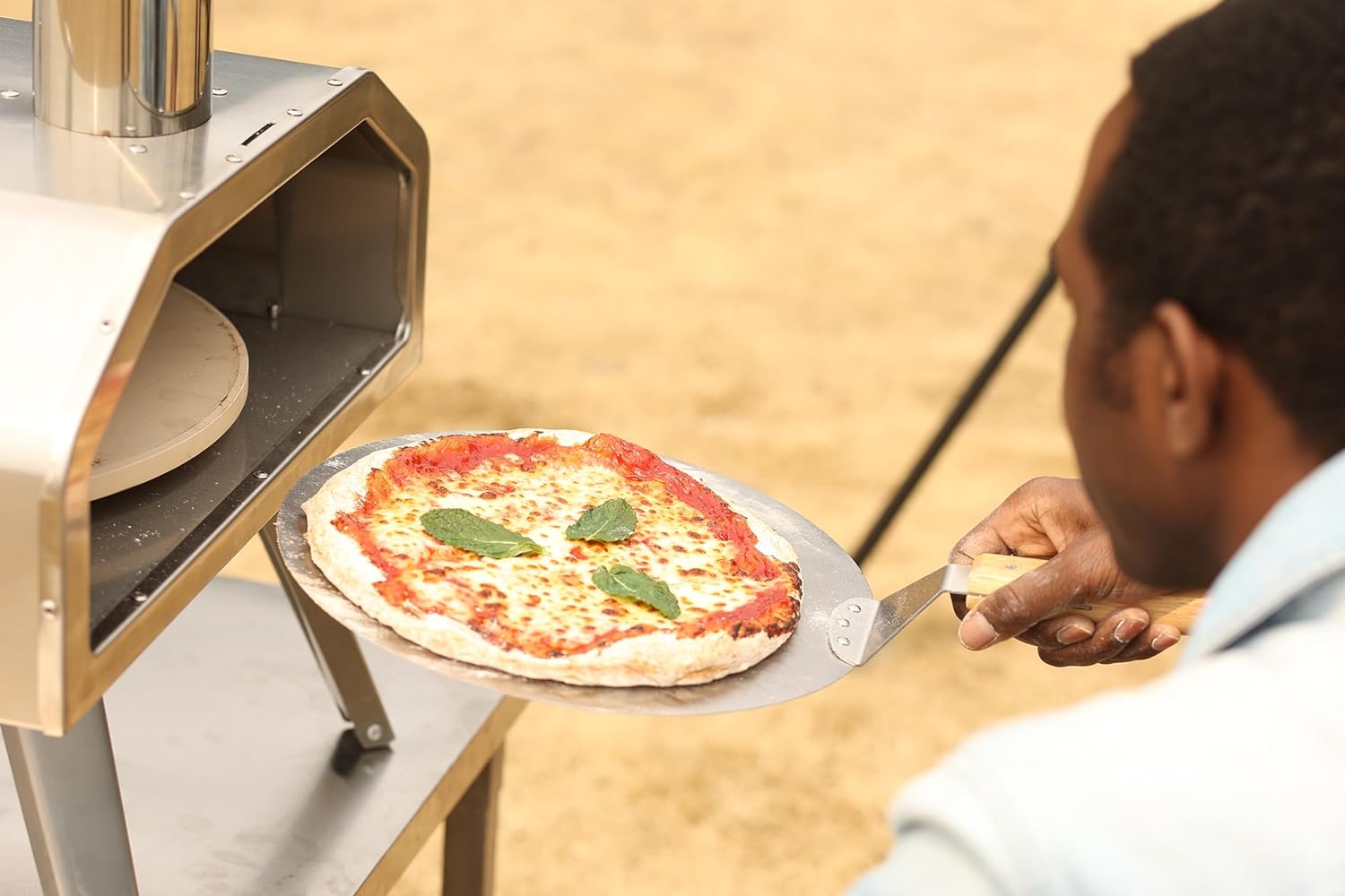 16in Outdoor Pizza Oven with Wood Pellet and Propane Gas Burner, AUTO Rotating Pizza Stone - Holds Temperature to 350 to 1000 Degrees. Bake a Pizza in Less Than 2 Minutes! - Image 6