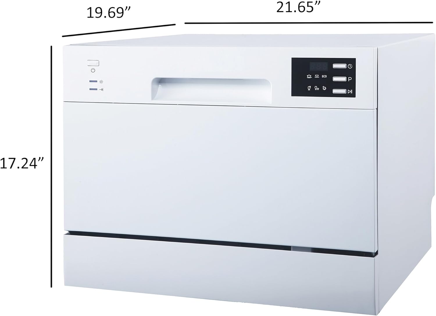 SPT SD-2225DW Compact Countertop Dishwasher/Delay Start-Energy Star Portable Dishwasher with Stainless Steel Interior and 6 Place Settings Rack Silverware Basket/Apartment Office Home Kitchen, White - Image 3