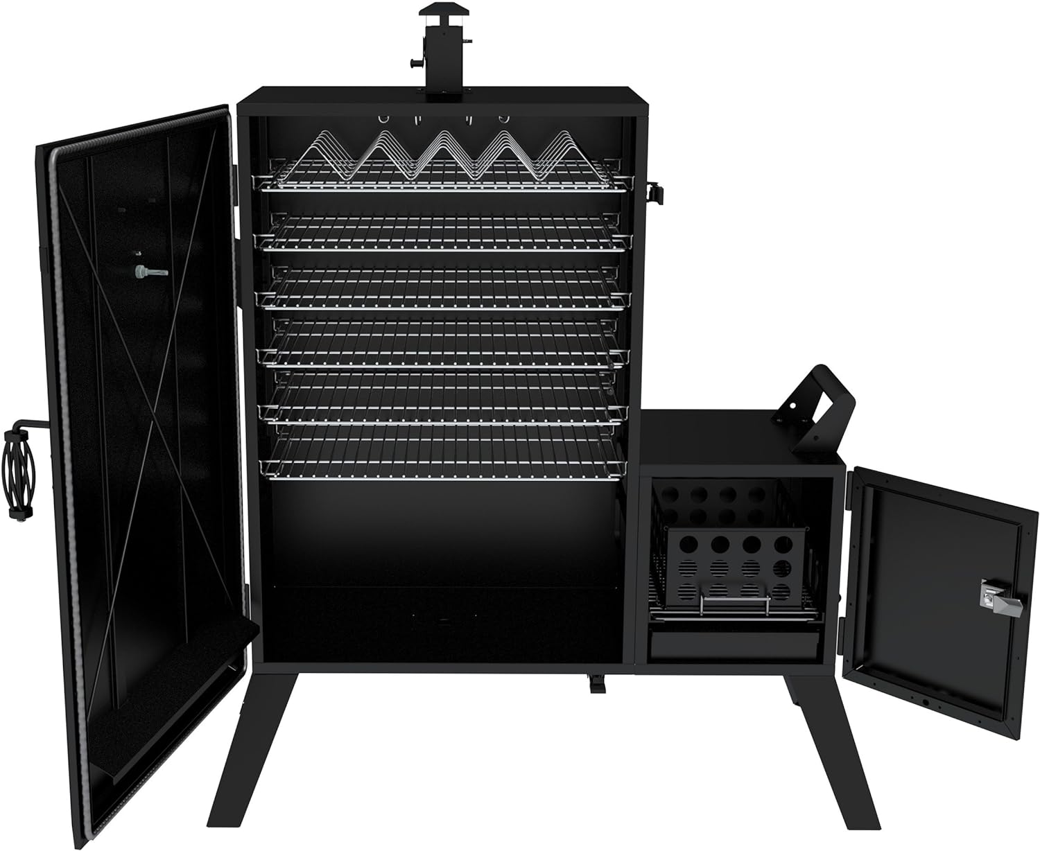 Dyna-Glo DGO1890BDC-D Wide Body Vertical Offset Charcoal Smoker,Black - Image 6
