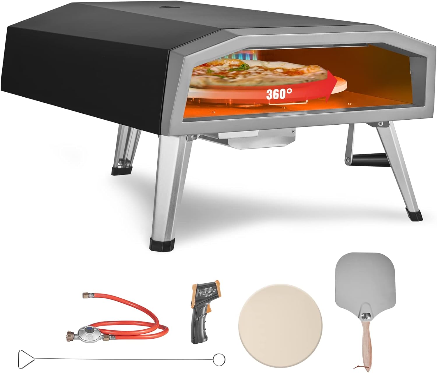 Vevor Gas Outdoor Pizza Oven, 16-inch Propane Pizza Ovens with portable wood-fired pizza ovens