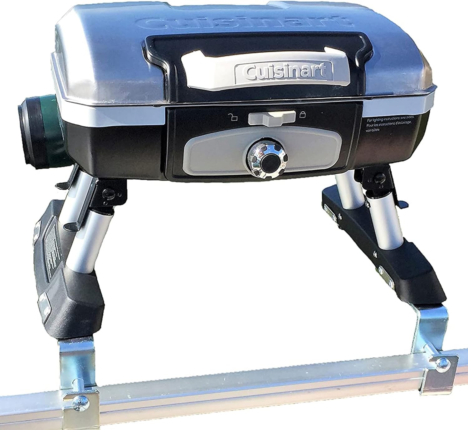Cuisinart Grill Modified for Pontoon Boat with Arnall's Stainless Grill professional barbecue tool sets