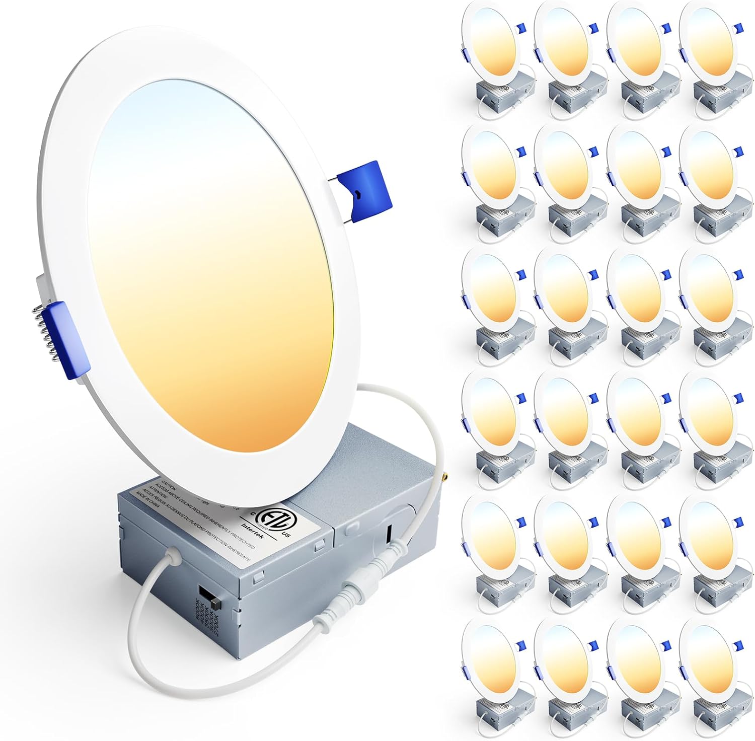 Ensenior 24 Pack 6 Inch Ultra-Thin LED Recessed Ceiling Light waterproof outdoor kitchen electronics