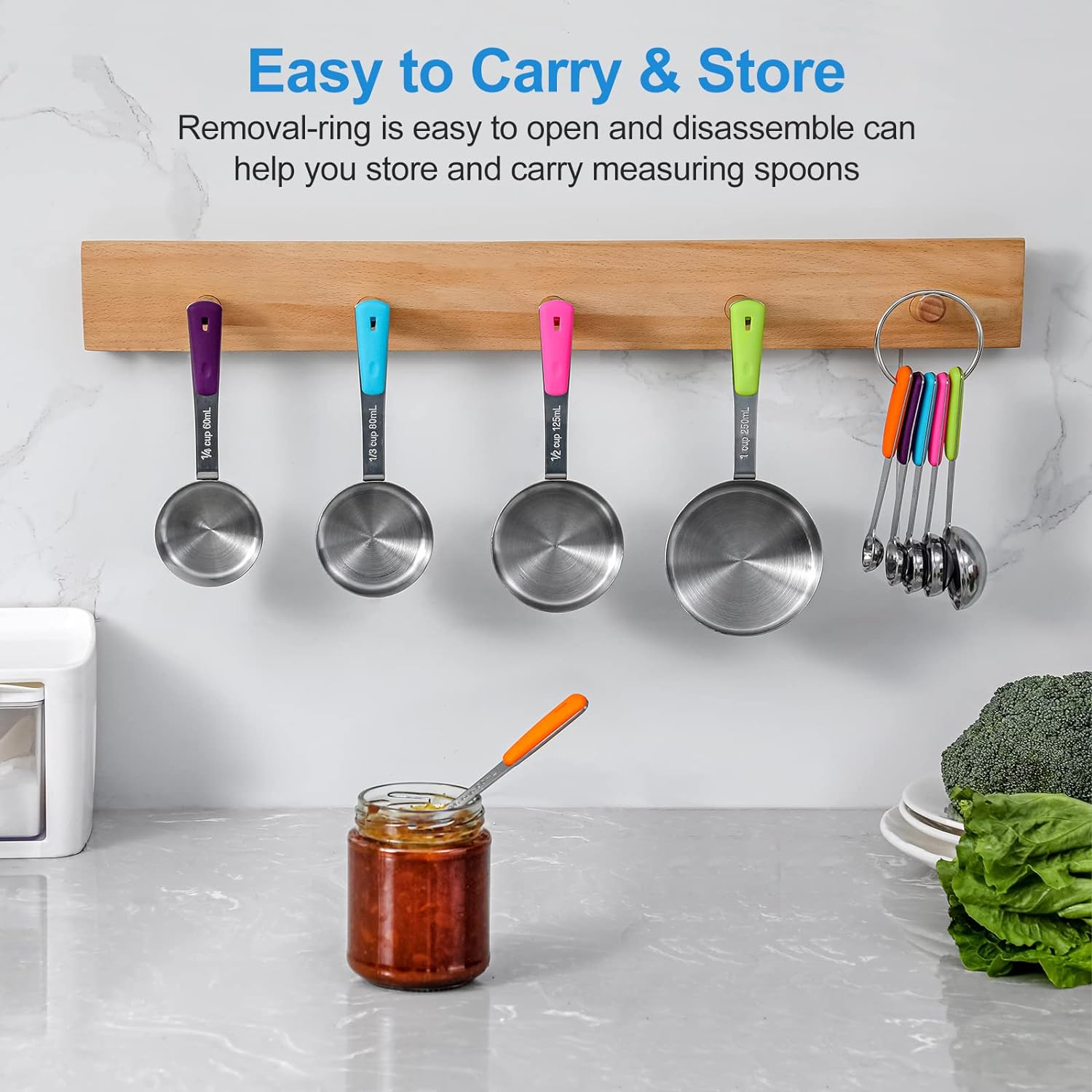 Measuring Cups and Spoons Set Stainless Steel 11 Piece for Cooking and Baking Kitchen Funnel - Image 5