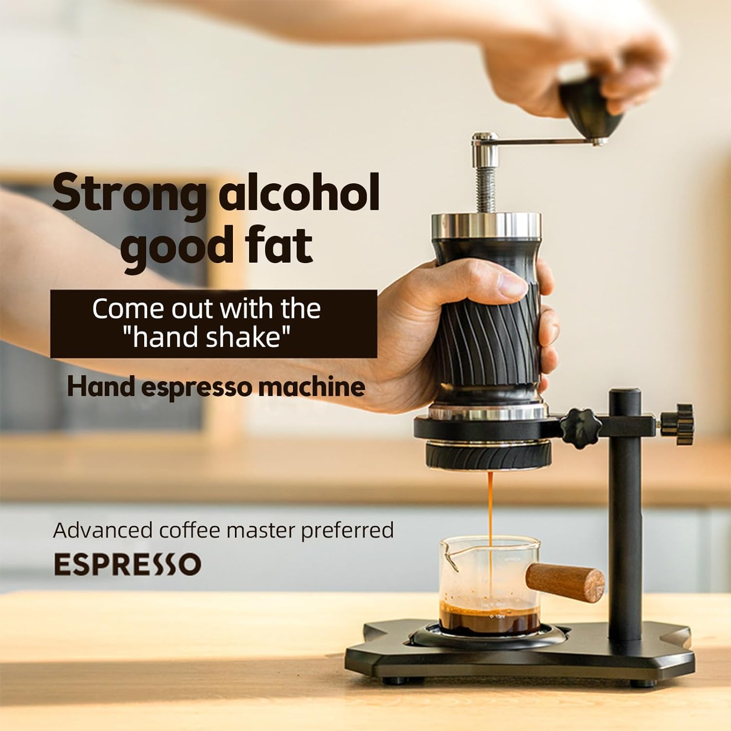 Portable Espresso hine 9-12Bar Variable Pressure Manually Operated Compact Travel Coffee Maker Portable Manual Espresso Coffee Maker hine with Professional-Level/Entry-Level Powder Bowl / - Image 2