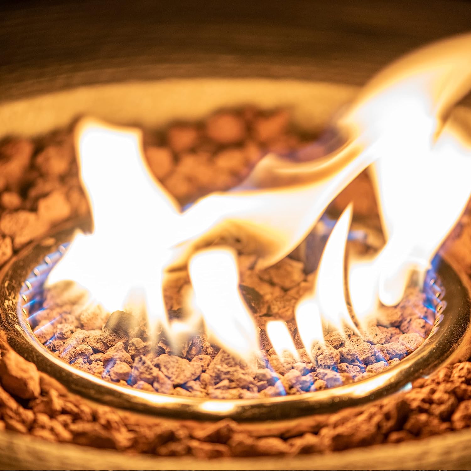 Kante 25 Inch Wide Round Biondo Grigio Concrete and Metal Outdoor Eco-Friendly Smokeless 50,000 BTU Propane Gas Modern Fire Pit with Waterproof Cover (BTW01-C91959) - Image 13