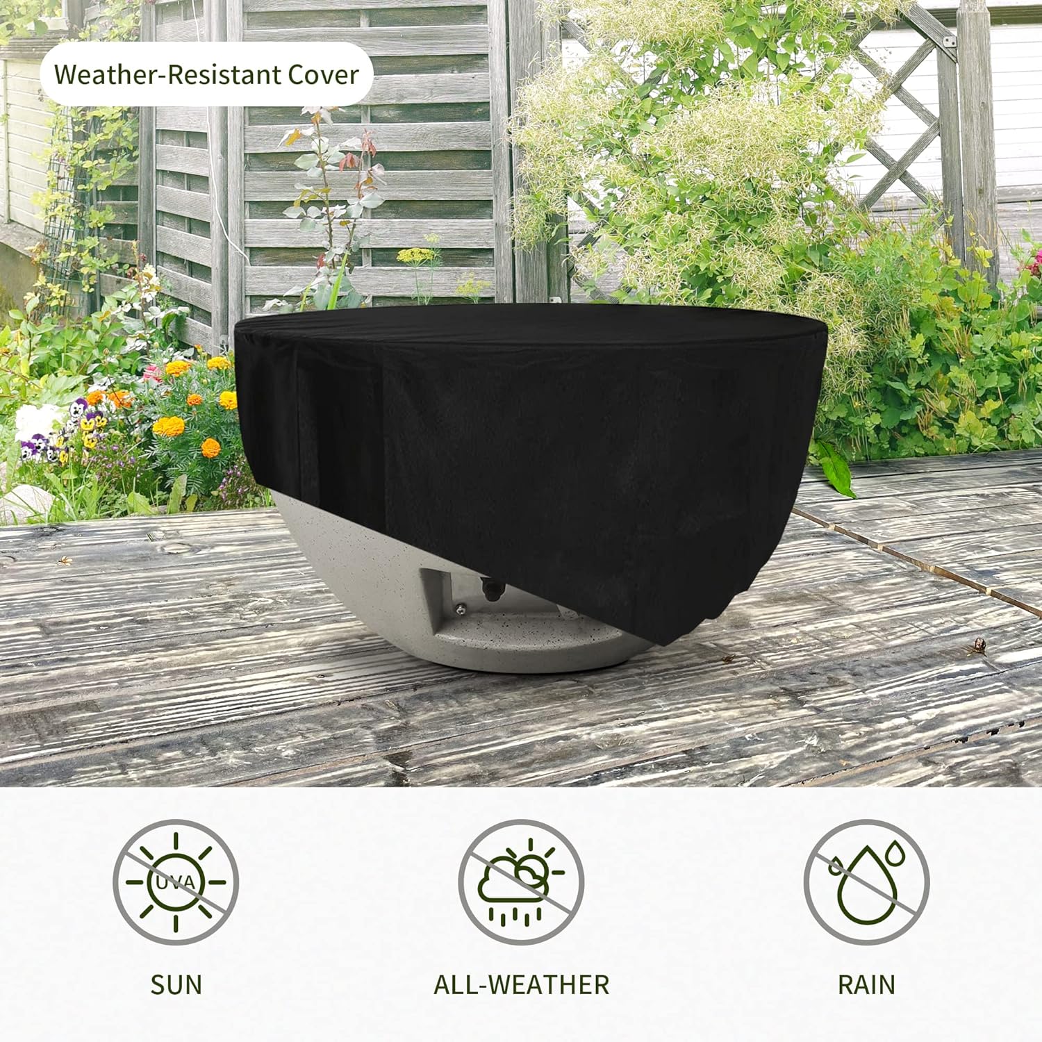 Kante Concrete Round Fire Table 25", 50000 BTU Outdoor Propane Fire Pit Table, Gas Fire Pits for Outside Patio, Smokeless Fire Pit and Outdoor Fire Pits, Light Gray - Image 4