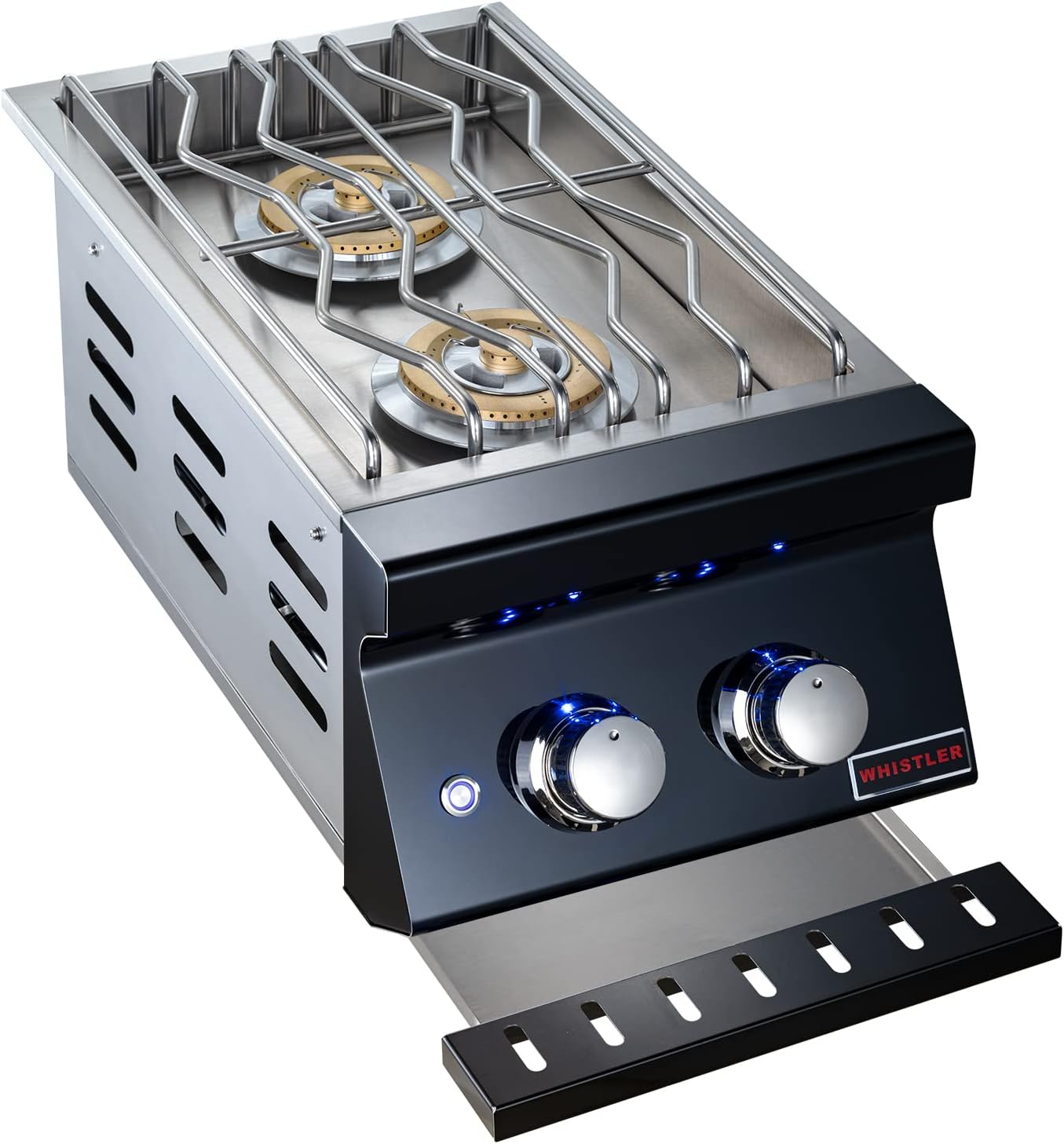 Whistler Built-in Double Side Burner for Outdoor BBQ Island,Stainless steel Black - Image 3