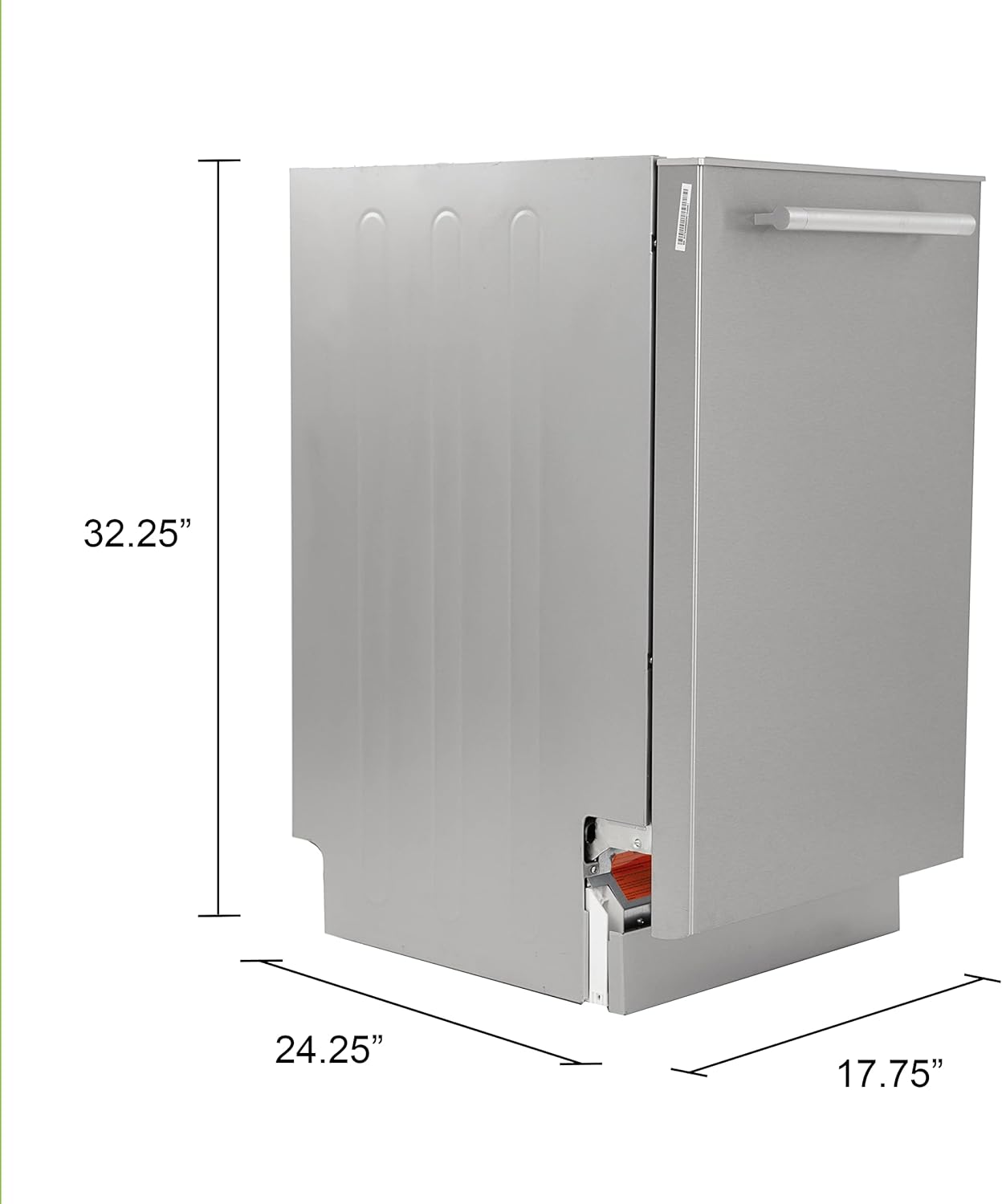 Avanti DWT18V3S Dishwasher 18-Inch Built in with 3 Wash Options and 6 Automatic Cycles, Stainless Steel Construction with Electronic Control LED Display, Low Noise Rating, Metallic - Image 3