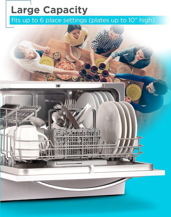 BLACK+DECKER BCD6W 6 Place Setting ENERGY STAR Portable Compact Countertop Dishwasher - Image 3