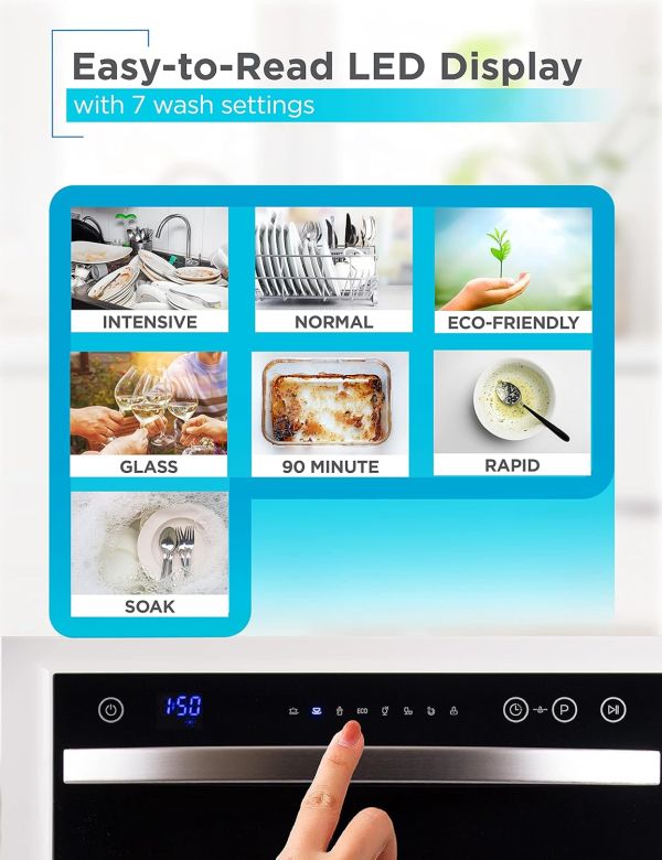 BLACK+DECKER BCD6W 6 Place Setting ENERGY STAR Portable Compact Countertop Dishwasher - Image 6