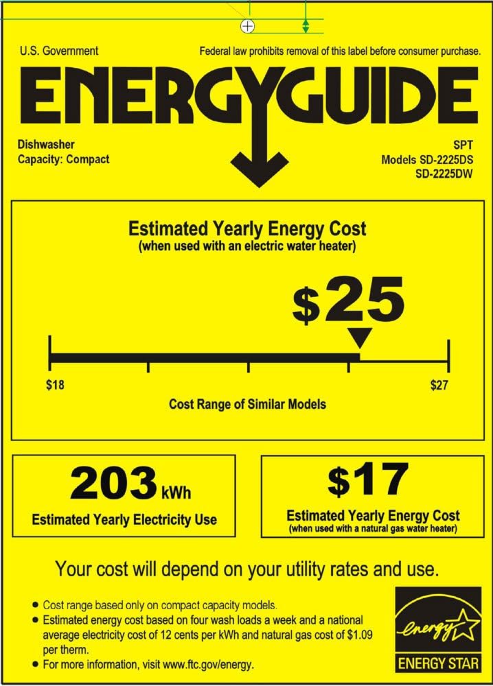 SPT SD-2225DW Compact Countertop Dishwasher/Delay Start-Energy Star Portable Dishwasher with Stainless Steel Interior and 6 Place Settings Rack Silverware Basket/Apartment Office Home Kitchen, White - Image 7