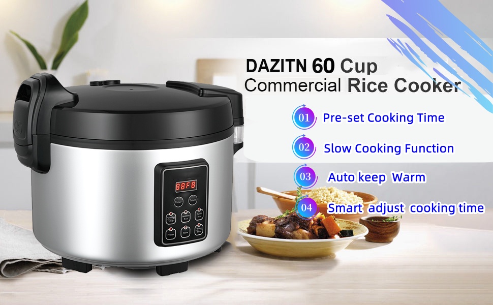 60 cups cooked Commercial rice cooker food warm with smart preset for resturant