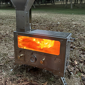 Outdoor Pellet Stove with Oven, Large Camping Pellet Stove Stainless Steel Wood Pellet Stove