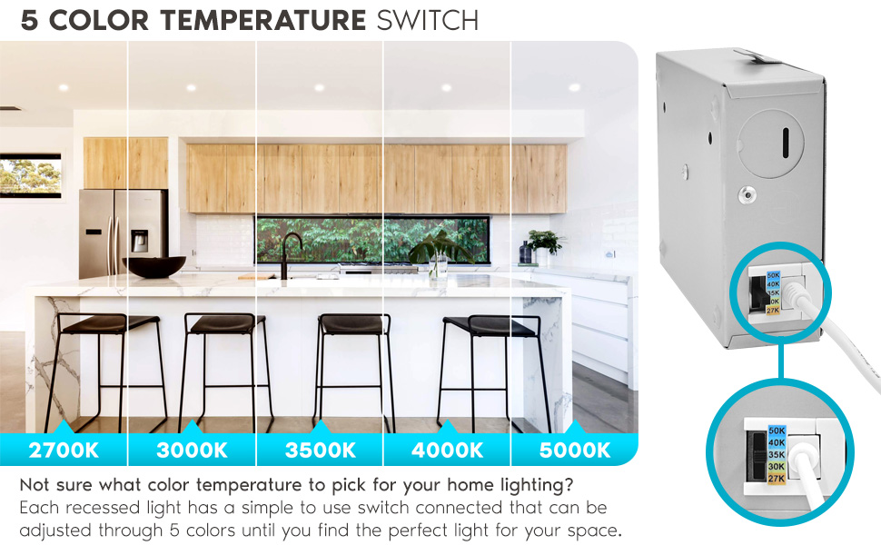 CCT LED Recessed Ultra Thin Slim Downlights Retrofit Lights No Can Housing Color Temperature Shallow