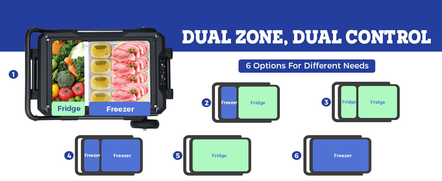 car cooler dual zone with removable divider