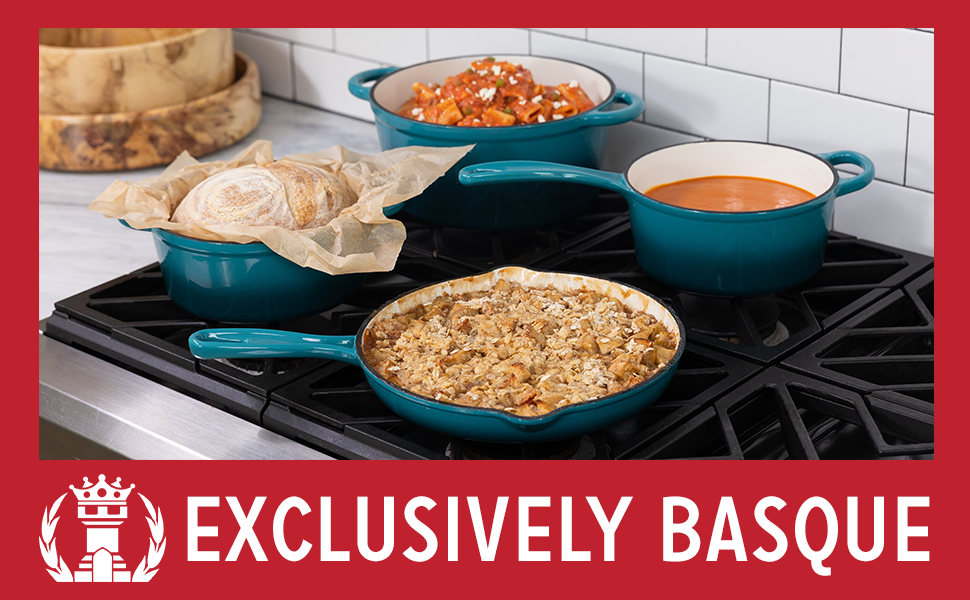 Basque 7-Piece Enameled Cast Iron Cookware Set