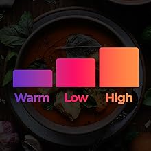 Warm, Low, High Heat Settings