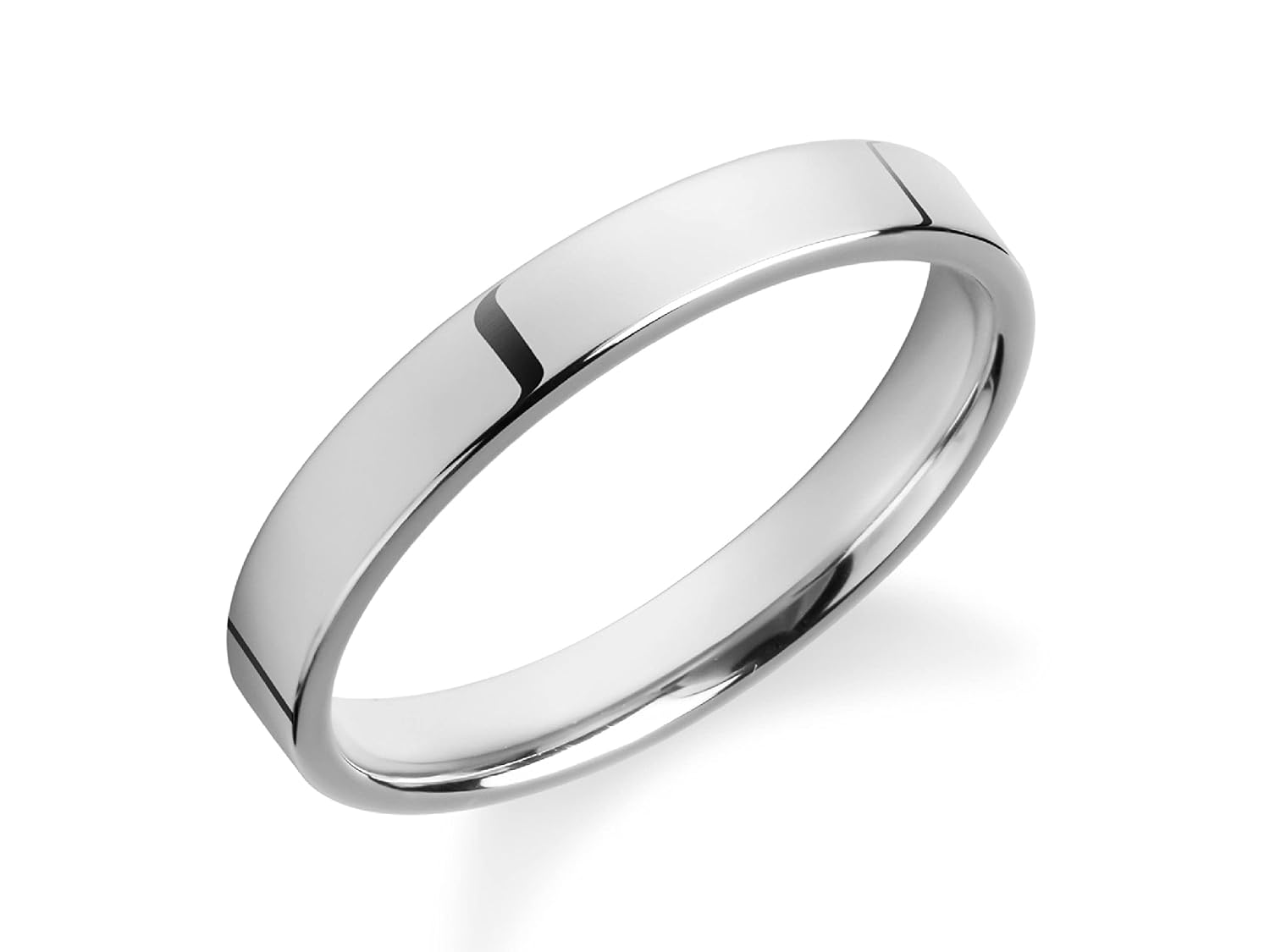 14k Solid Gold Flat Wedding Band (3mm) / Thin Wedding Rings for Women and Men in Yellow, White and Rose Gold - Image 8