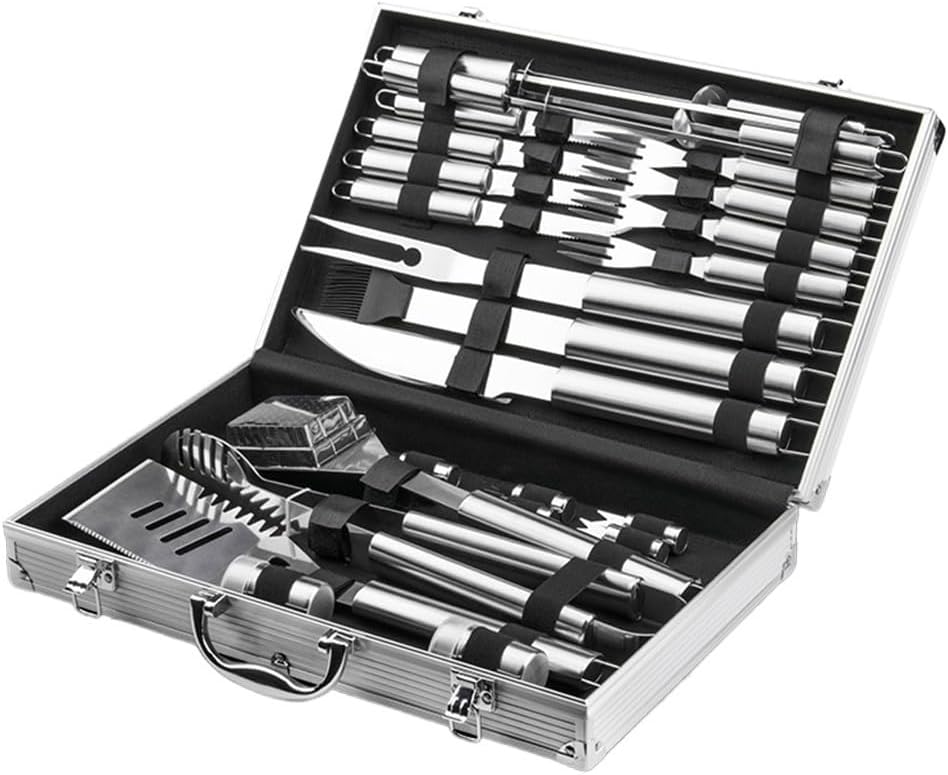 Barbecue Tool Set Aluminum Box Stainless Steel Household Skewers Combination professional barbecue tool sets