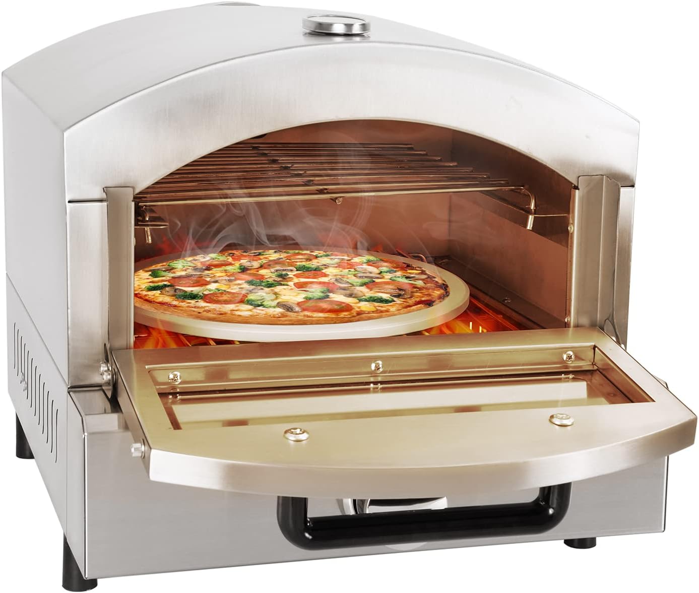 Gas Pizza Oven Countertop Stainless Steel Pizza Maker with 12 portable wood-fired pizza ovens