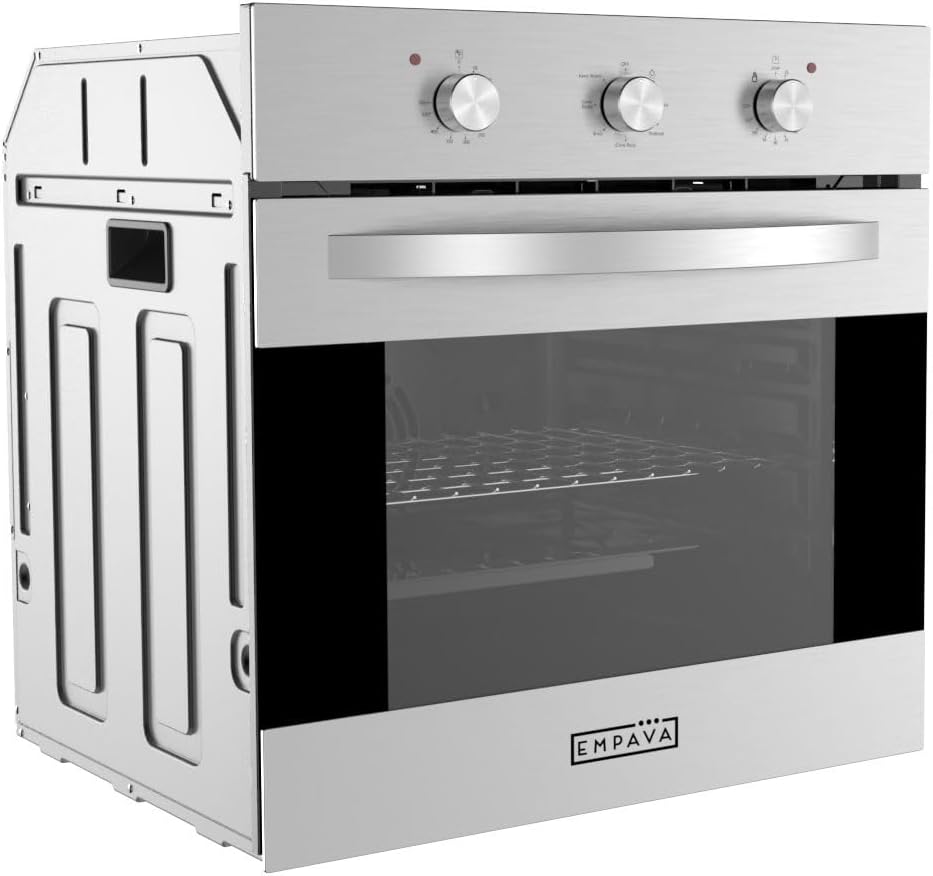 Empava 24" Single Wall Oven with 6 Cooking Functions and Mechanical Knobs Control in Stainless Steel, 24 Inch - Image 4