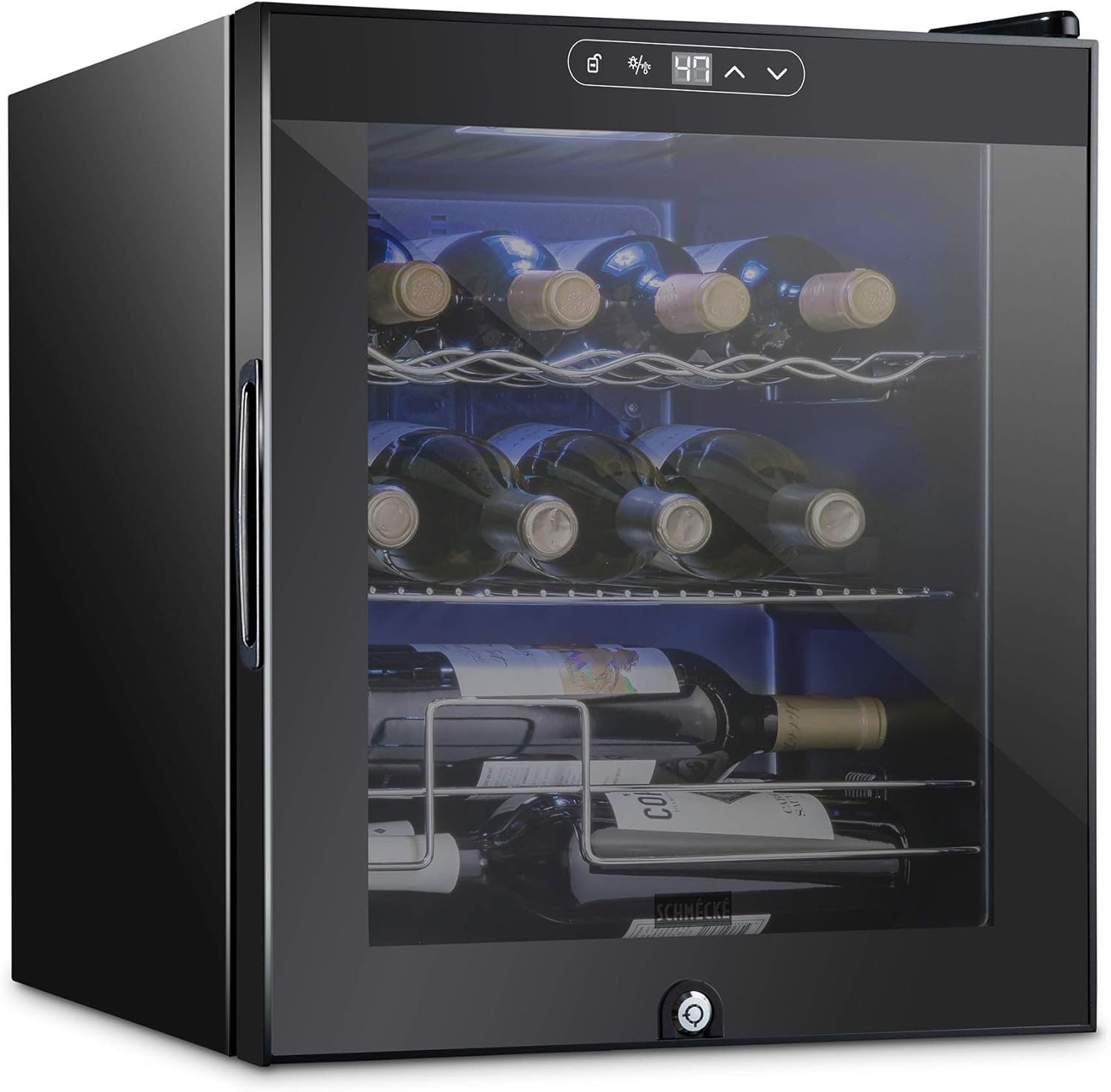 Schmecke 12 Bottle Compressor Wine Cooler Refrigerator w/Lock | Large energy-efficient RV cooking appliances