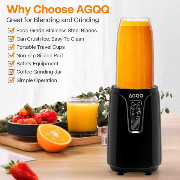 Blender for Shakes and Smoothies, 850W Personal Blender Smoothie Maker, 17 Pieces Countertop Blenders for Kitchen with 6-Edge Blade, Smoothie Blender with 2 * 20 oz To-Go Cups BPA Free, PB-2110 - Image 6