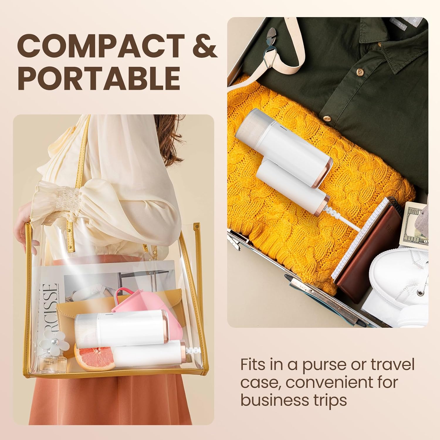 Portable Handheld Steam Garment Steamer Foldable: Effortless Wrinkle Clothes Steam Iron Removal 20-Second Fast Heat-up, 1200W, 120ml Water Tank for Home & Travel (120V Only, Not for Europe) - Image 8